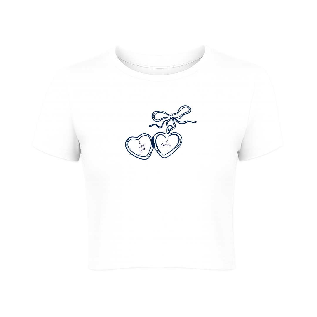 I love you, I Know Heart Locket Baby Tee