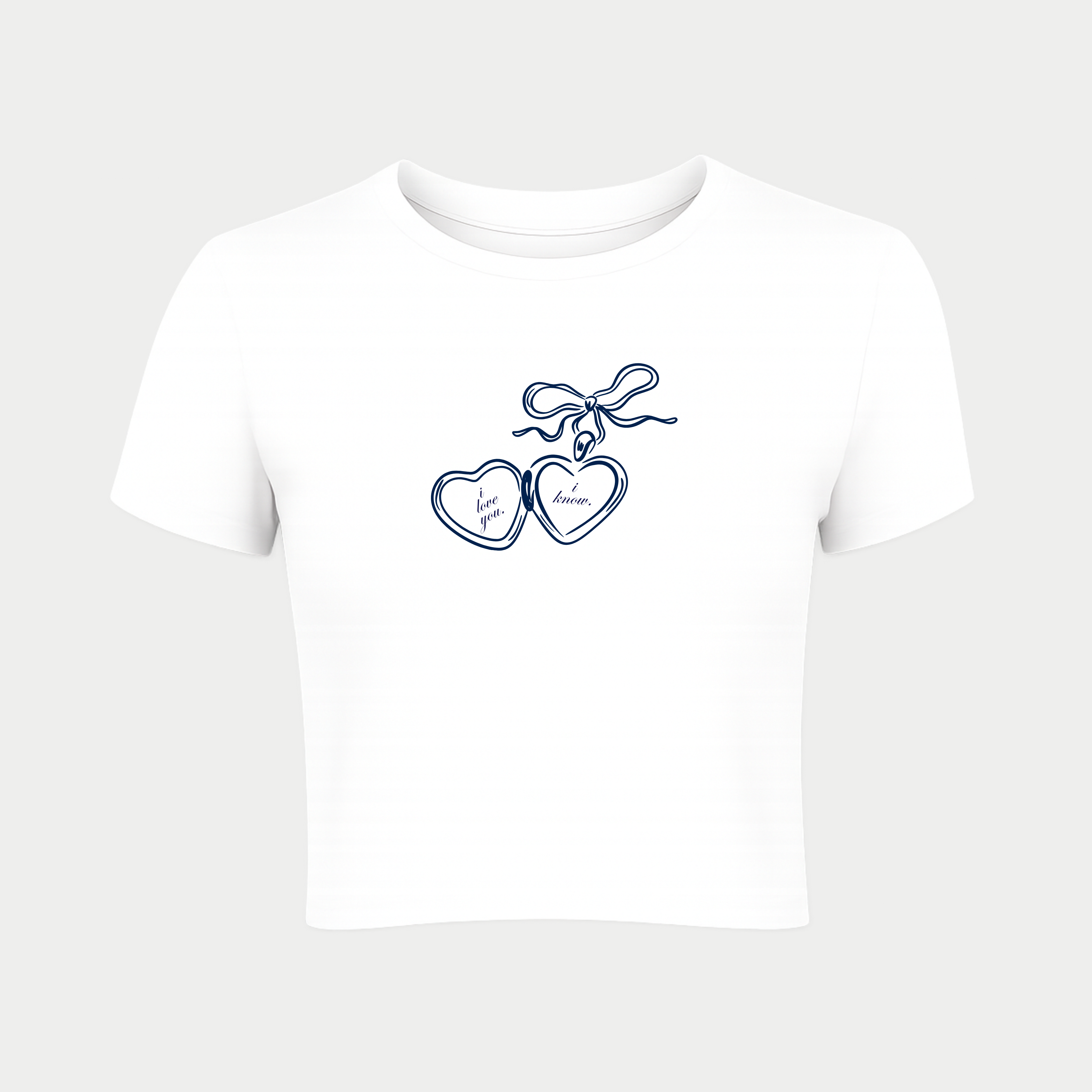 I love you, I Know Heart Locket Baby Tee